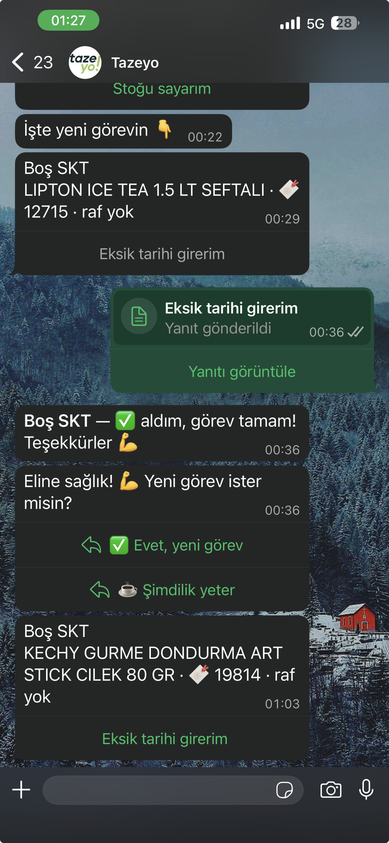 WhatsApp personel görev akışı